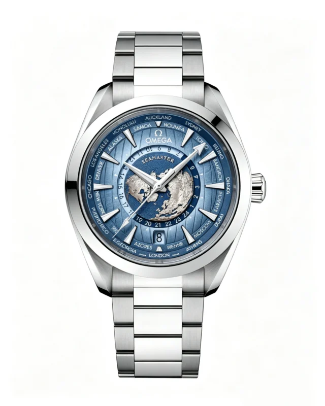 Seamaster Aqua Terra 150m World Time Watch 43mm Blue Dial Super Clone