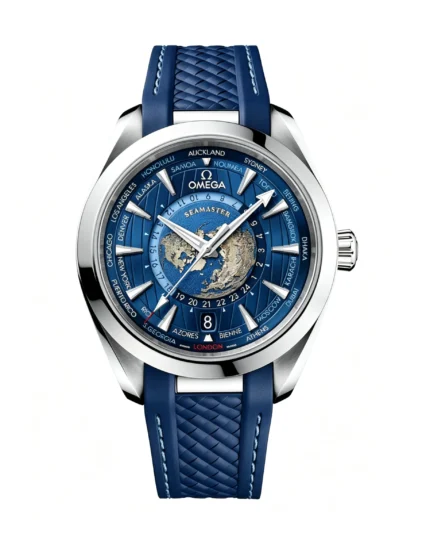 Aqua Terra World Time Watch 43mm Best Version with Blue Dial Super Clone