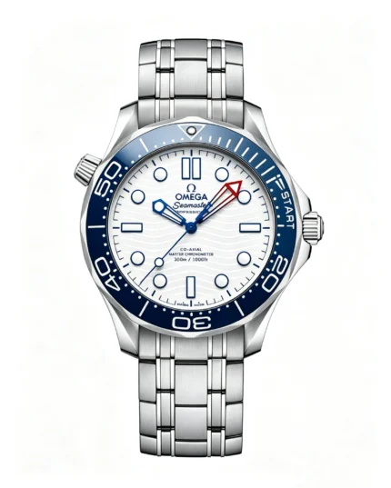 Seamaster 300m Blue Ceramic Bezel 42mm White Dial Super Clone