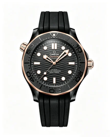 Seamaster 300m 43.5mm Rose Gold Ceramic Black Dial Super Clone