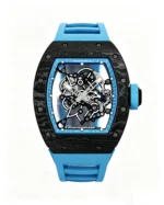 RM055 Blue Cer/RU Skeleton Dial with Blue Rubber Strap RMUL2 Super Clone