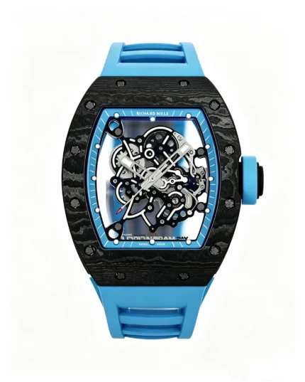 RM055 Blue Cer/RU Skeleton Dial with Blue Rubber Strap RMUL2 Super Clone