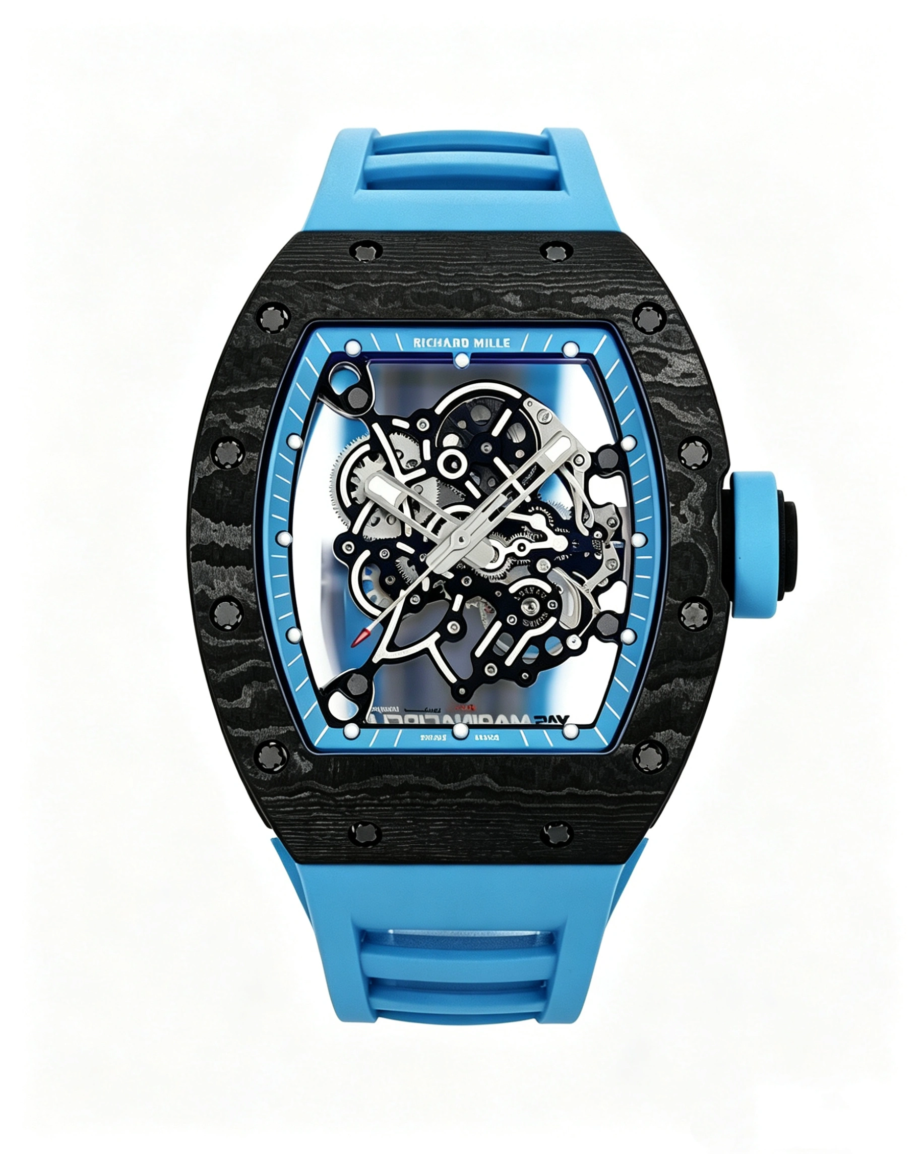 2026_06_10_03_33_29_IMG_3508 RM055 Blue Cer/RU Skeleton Dial with Blue Rubber Strap RMUL2 Super Clone