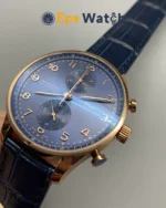 IWC Portuguese IW371614 Blue Dial Rose Gold Bezel 41mm Super Clone