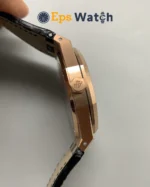 Royal Oak 15500OR Rose Gold 41mm Black Leather Strap Super Clone