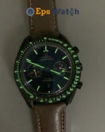 Speedmaster Best Edition 44mm Black Dial Dark Brown Strap Super Clone