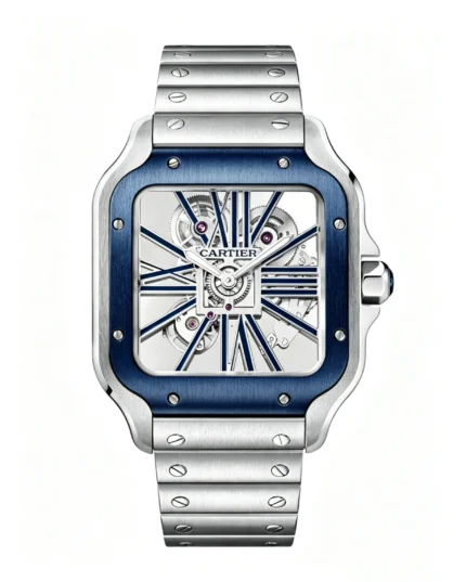 Cartier Santos Best Version 40mm Skeleton Blue Dial Super Clone