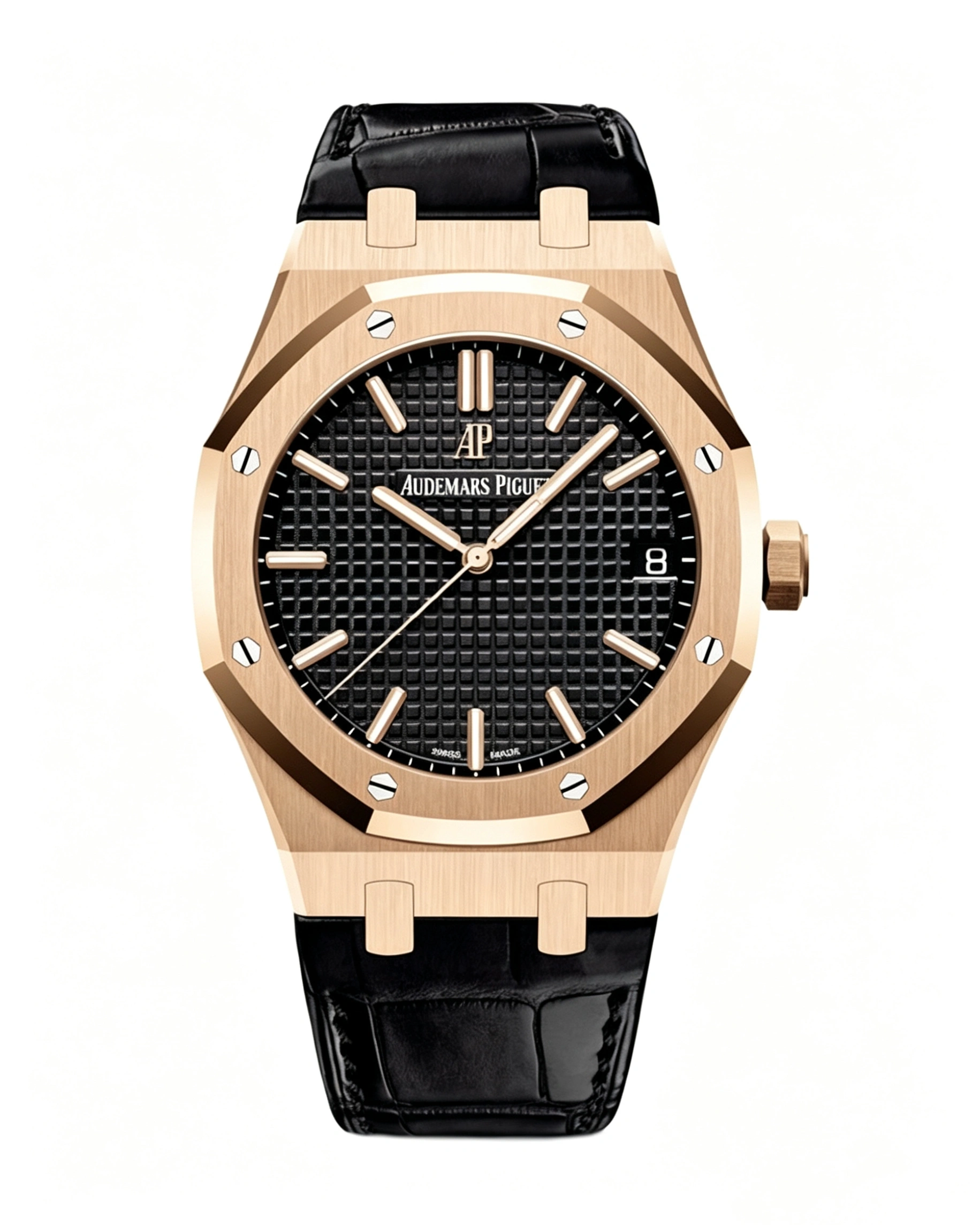 2026_06_17_00_15_02_IMG_4266 Royal Oak 15500OR Rose Gold 41mm Black Leather Strap Super Clone